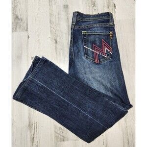 Miss Me Jeans Women 28 Blue Wash Rustic Stretch Pink Bling Pockets